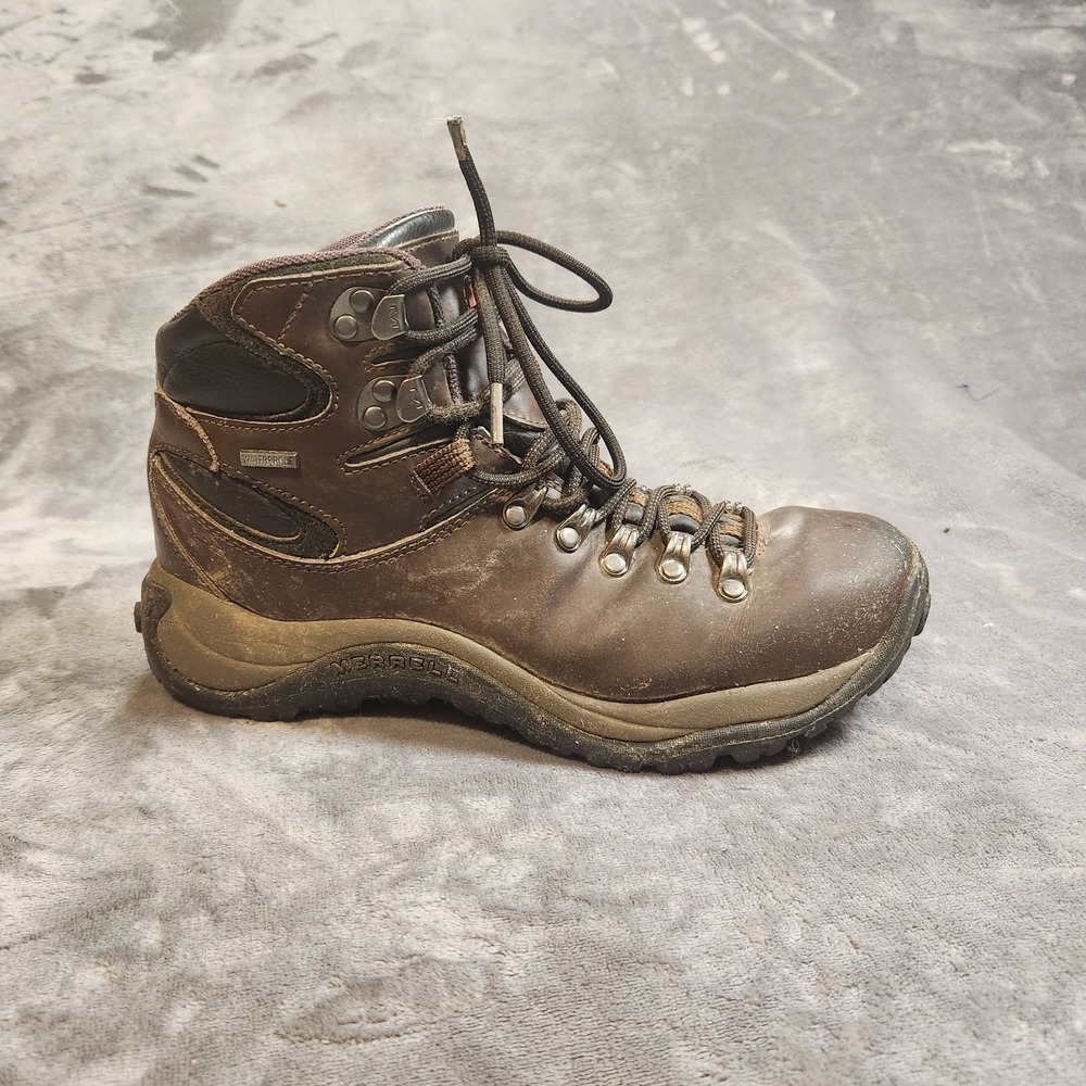 Merrell Boots Mens 8.5 Brown Leather Reflex II 2 Mid Waterproof Hiking‎ Gorpcore